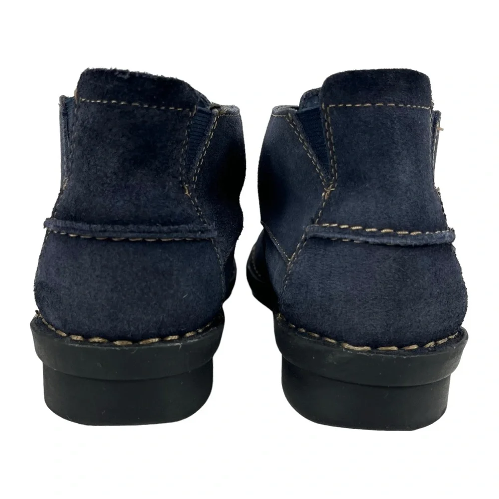 Clarks Womens‎ 7.5 Bendables 63002 Navy Blue Suede Chukka Lace-Up Ankle Boot